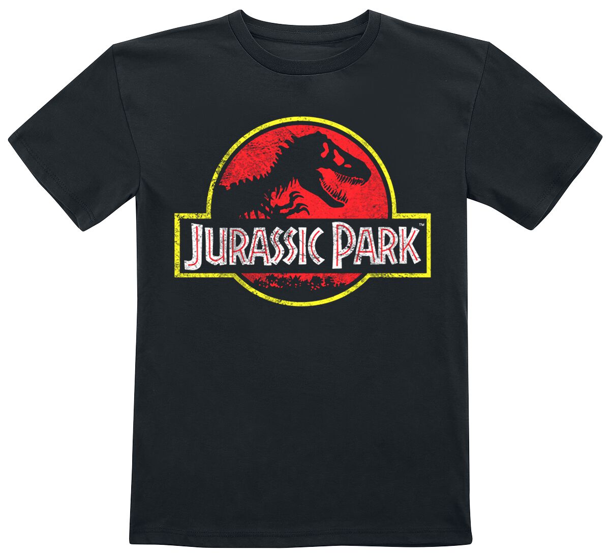 Jurassic Park T-Shirt für Kleinkinder - Kids - Distressed Logo - für Mädchen & Jungen - schwarz  - Lizenzierter Fanartikel von Jurassic Park