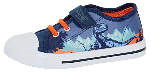 Jurassic World Jungen Canvas Turnschuhe Dino Turnschuhe Kinder Dinosaurier Leicht Touch Verschluss Sport Pumps, blau, 30 EU von Jurassic World