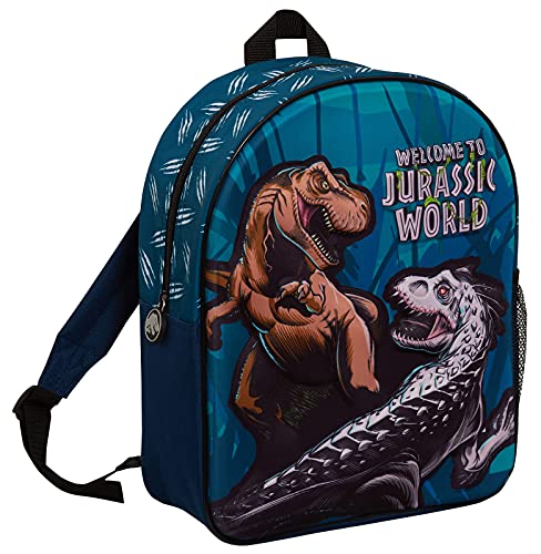 Jurassic World T-Rex Dinosaurier-Rucksack für Jungen, Schulrucksack, Lunch-Tasche, blau, One size von Jurassic World