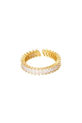 Jurawel Ring aus strahlenden Highlights - Edelstahl Ring für Damen Mädchen, mit/ohne Zirkonia, Silber Gold, allergenfrei & hautverträglich von Jurawel