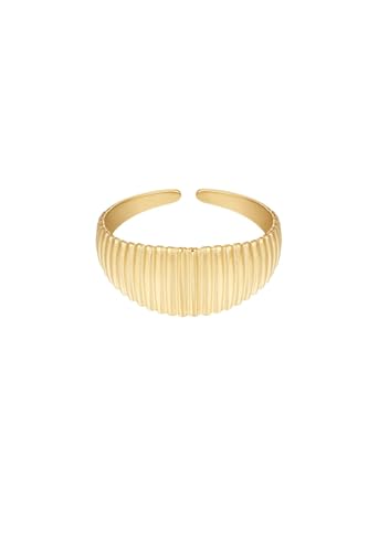 Jurawel Ring mit Wellen-Optik - Edelstahl Ring für Damen Mädchen, mit/ohne Zirkonia, Silber Gold, allergenfrei & hautverträglich von Jurawel