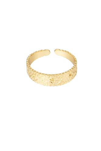 Jurawel Ring mit Wellen-Textur - Edelstahl Ring für Damen Mädchen, mit/ohne Zirkonia, Silber Gold, allergenfrei & hautverträglich von Jurawel