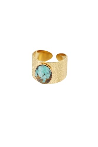 Jurawel Ring mit breitem Band - Edelstahl Ring für Damen Mädchen, mit/ohne Zirkonia, Silber Gold, allergenfrei & hautverträglich von Jurawel