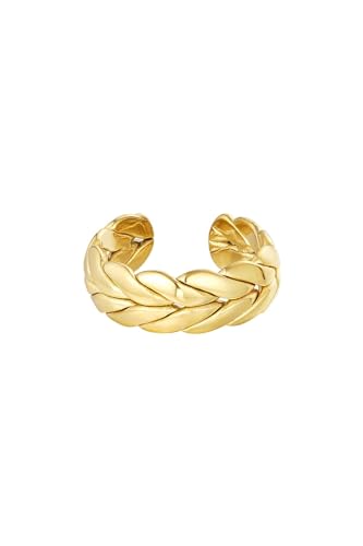 Jurawel Ring mit geflochtenen Detail - Edelstahl Ring für Damen Mädchen, mit/ohne Zirkonia, Silber Gold, allergenfrei & hautverträglich von Jurawel