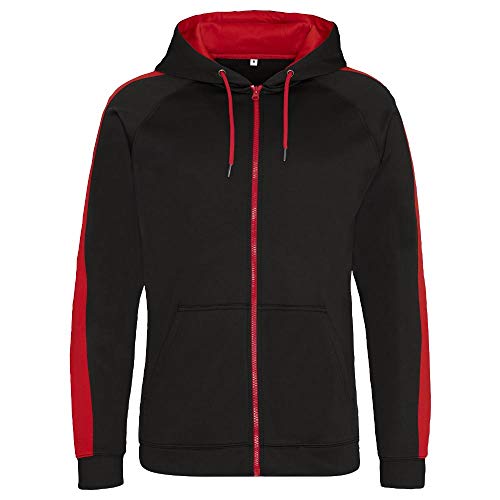 Just Hoods - Trainingsjacke mit Kapuze/Jet Black/Fire Red, M Just Hoods - Trainingsjacke mit Kapuze/Jet Black/Fire Red, M von Just Hoods
