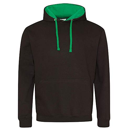 Just Hoods - Unisex Varsity Hoodie/Jet Black/Kelly Green, XXL von Just Hoods