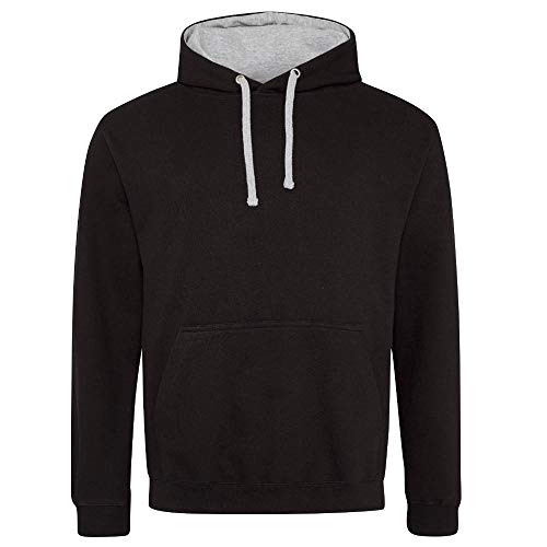 Just Hoods - Unisex Varsity Hoodie/Jet Black/Heather Grey, 3XL von Just Hoods