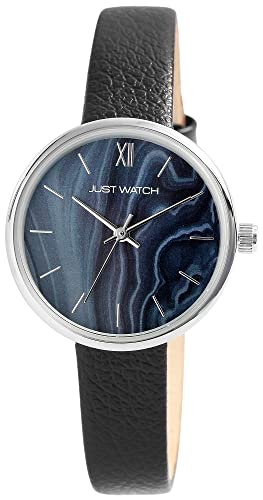 JUST WATCH Damen-Uhr Emilia Leder Dornschließe Mode Trend Analog Quarz JW10181 (schwarz) von JUST WATCH