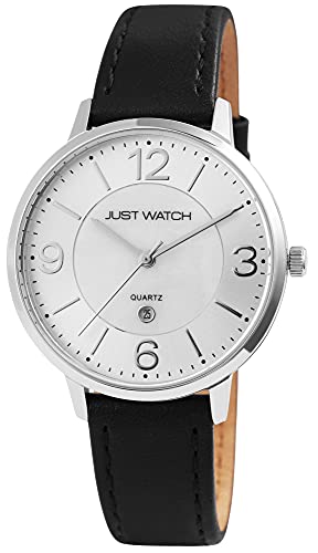 Just Watch Damen-Uhr Meghan Echt Leder Datum Elegant Analog Quarz JW10138 (schwarz) von Just Watch