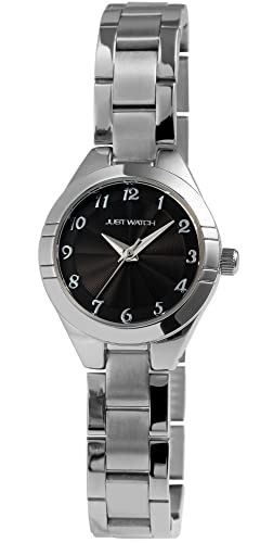 JUST WATCH Damen-Uhr Tamara Edelstahl Faltschließe Analog Quarz JW10187 (silberfarbig schwarz) von JUST WATCH