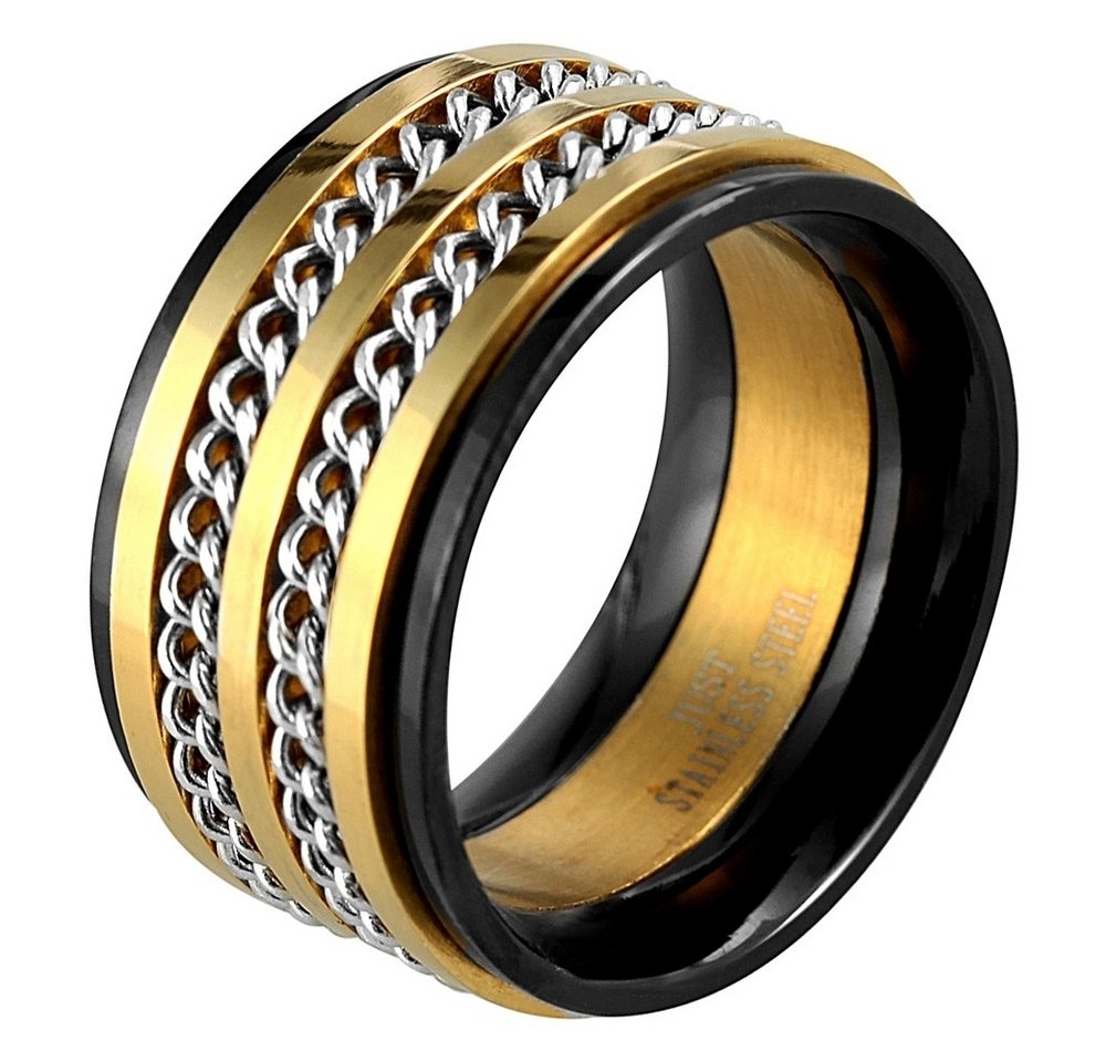 Just Watch Fingerring JU142 Edelstahl Damenring schwarz/gold Gr. 54 – 60, Damen Ring von Just Watch