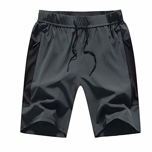 JustSun Kurze Hosen Herren Shorts Sommer Sporthose Herren Kurz Jogginghose Sport Trainingshose Laufshorts mit Reißverschluss Grau L von JustSun