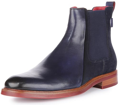 JUSTINREESS ENGLAND Luiz Herren Wildleder Chelsea Stiefeletten Stilvolles Design Bequem und Vielseitig für den ganzen Tag, navy, 44 EU von JUSTINREESS ENGLAND