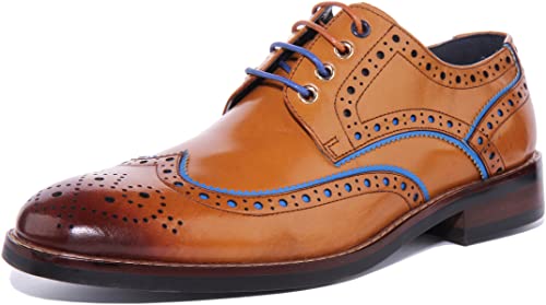 JUSTINREESS England Simon Herren Brogue-Schnürschuhe aus Leder, braun, 44 EU von JUSTINREESS ENGLAND