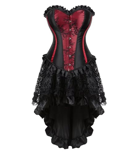 Jutrisujo Korsett Damen Corsage Corset Dress Corsagenkleid Korsage Vollbrust Schnüren Gothic Reizwäsche Vintage Große Größen Halloween Weinrot 2XL Jutrisujo Korsett Damen Corsage Corset Dress Corsagenkleid Korsage Vollbrust Schnüren Gothic Reizwäsche Vintage Große Größen Halloween Weinrot 2XL von Jutrisujo