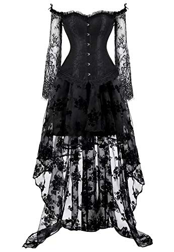 Jutrisujo korsett kleider Corsage Korsagen Bustiers Damen Gothik Halloween Lang Asymmetrie Länge Ärmel spitze Schwarz 3XL Jutrisujo korsett kleider Corsage Korsagen Bustiers Damen Gothik Halloween Lang Asymmetrie Länge Ärmel spitze Schwarz 3XL von Jutrisujo