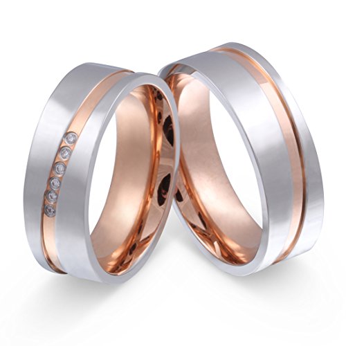 Juwelier Schönschmied - Damen Partnerringe Eheringe Paris Titan Zirkonia 50-52 T23HDac - Kostenlose Wunschgravur mit AMAZON KONFIGURATOR online gestalten! von Juwelier Schönschmied