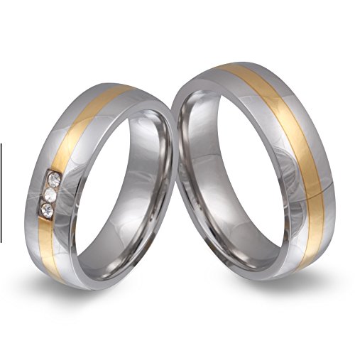 Juwelier Schönschmied - Unisex Partnerringe Freundschaftsringe Trauringe Lazar Edelstahl Zirkonia 6-66 153HDac - Kostenlose Wunschgravur mit AMAZON KONFIGURATOR online gestalten! von Juwelier Schönschmied