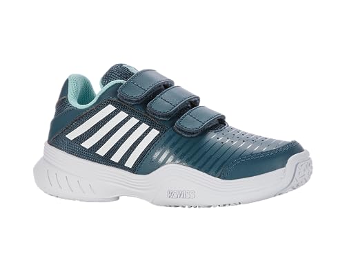 K-Swiss Performance Court Express Strap Omni Tennis Shoe, Indian Teal/White/Aqua Splash, 32 EU von K-Swiss Performance