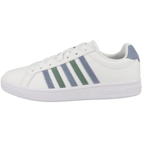 K-Swiss Damen Court Sneaker, White/Ashleigh Blue/Beryl Green, 37 EU von K-Swiss