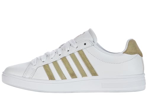 K-Swiss Damen Court Sneaker, White/Cornstalk/Metallic, 39 EU von K-Swiss