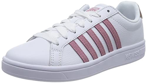 K-Swiss Damen Court TIEBREAK Sneaker, WHT/Foxglove/RSE GLD, 36 EU von K-Swiss