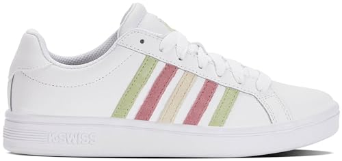 K-Swiss Damen Court TIEBREAK Sneaker, WHT/SEAFM/FXGLVE, 40 EU von K-Swiss