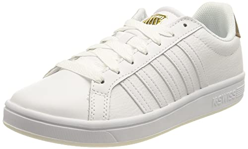 K-Swiss Damen Court TIEBREAK Sneaker, White/Gold Panther, 39 EU von K-Swiss