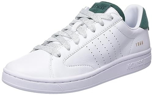 K-Swiss Damen Lozan Sneaker, White/White/PosyGreenSde, 40 EU von K-Swiss