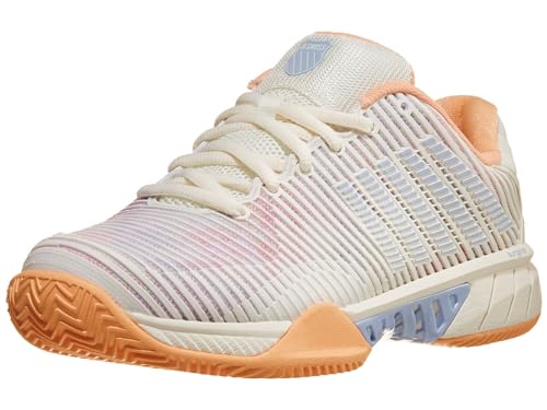 K-Swiss Performance Damen Hypercourt Express 2 HB Tennis Shoe, Star White/Peach Fuzz/Heather, 41.5 EU von K-Swiss