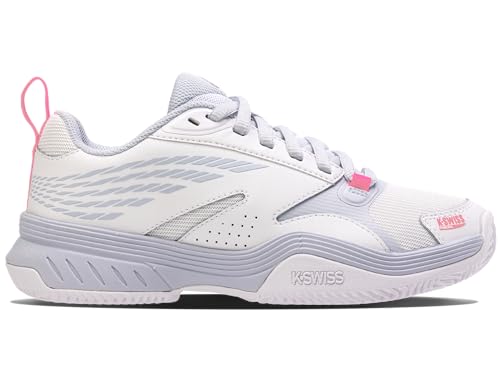 K-Swiss Performance Damen Speedex Padel Tennis Shoe, White/Arctic Ice/NEON PINK, 37.5 EU von K-Swiss