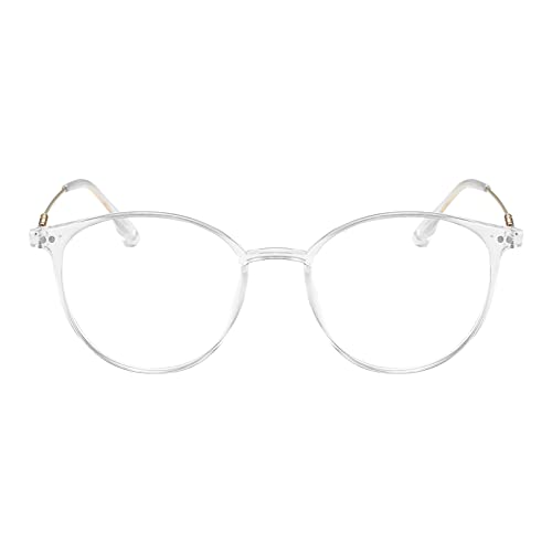 KAEOISFU Superleicht Oval Transparentem Rahmen Lesebrille Damen Herren 2,5, Runden Blaulichtfilter Computerbrille Lesebrillen, Retro-Runde Computer Lesebrillen mit Sehstärke von KAEOISFU