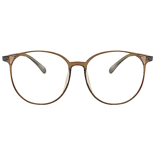 KAEOISFU Retro-Stil Übergroße Runde Lesebrille Herren Damen, Vintage Blaulichtfilter Computerlesegerät, Großem Rahmen Oval Blendfreie UV Presbyopie Brille von KAEOISFU