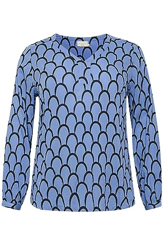 KAFFE CURVE Langarm-Bluse KCkerry 44, Blue/Black Graphic Print 44 KAFFE CURVE Langarm-Bluse KCkerry 44, Blue/Black Graphic Print 44 von KAFFE CURVE