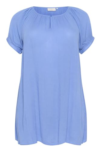 Kaffe Curve Damen Plus-Size Women's Short Sleeves Round Neck Relaxed Fit Tunic, Ebb and Flow, 44 DE/Groß Kaffe Curve Damen Plus-Size Women's Short Sleeves Round Neck Relaxed Fit Tunic, Ebb and Flow, 44 DE/Groß von KAFFE CURVE