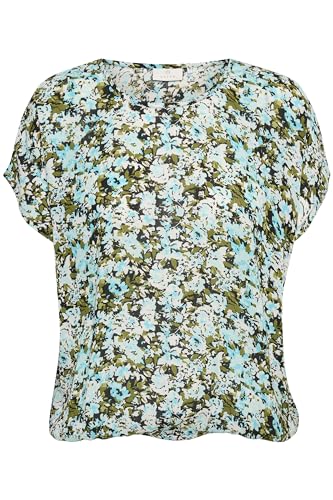 KAFFE Ärmellose Bluse KAamber Damen Bluse Kurzarm Print Shirt Rundhals Locker Oberteile Fledermaus Blue/Green Abstract Flower 34 KAFFE Ärmellose Bluse KAamber Damen Bluse Kurzarm Print Shirt Rundhals Locker Oberteile Fledermaus Blue/Green Abstract Flower 34 von KAFFE