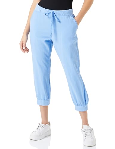 KAFFE Caprihose Naya Caprihose Damen Sommer Casual 3/4 Sommerhose High Waist Capri Hose Mit Kordelzug Vista Blue 36 von KAFFE