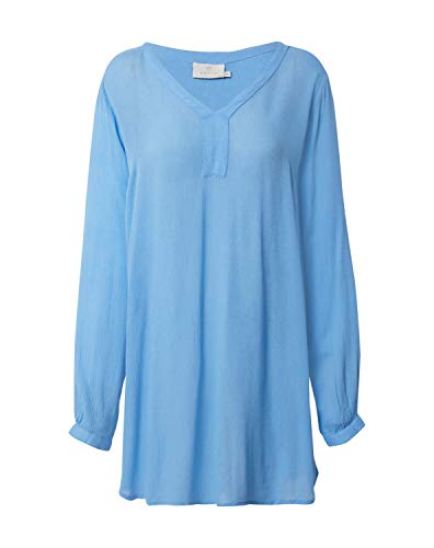 Kaffe Damen Amber V-Neck Tunic Blouse, lightblue, 38 von KAFFE