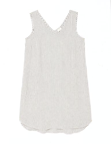KAFFE Damen Damenkleid, ärmellos, V-Ausschnitt, Knielänge, Taschen, gerade Silhouette Kleid, Kreide/Black Stripe, 40 KAFFE Damen Damenkleid, ärmellos, V-Ausschnitt, Knielänge, Taschen, gerade Silhouette Kleid, Kreide/Black Stripe, 40 von KAFFE