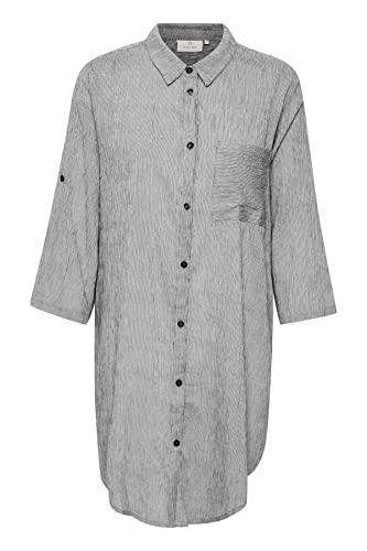 Kaffe Damen KAvivian Shirt Dress 3/4 Blouse, Grape Leaf/Chalk Stripe, 40 Kaffe Damen KAvivian Shirt Dress 3/4 Blouse, Grape Leaf/Chalk Stripe, 40 von KAFFE