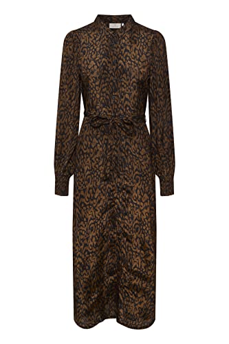 KAFFE Damen Kaflorina Shirt Casual Dress, Brown Graphic Texture Print, 42 KAFFE Damen Kaflorina Shirt Casual Dress, Brown Graphic Texture Print, 42 von KAFFE