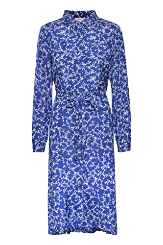 KAFFE Damen Print Dress Long Sleeve Below The Knee Lässiges Kleid, Blauer 2-Tone-Blumendruck, 34 KAFFE Damen Print Dress Long Sleeve Below The Knee Lässiges Kleid, Blauer 2-Tone-Blumendruck, 34 von KAFFE