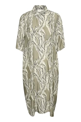 KAFFE Damen Shirt, Collared Buttons Half Sleeves Pockets Knielänge Kleid, Vetiver Marble Print, 32 KAFFE Damen Shirt, Collared Buttons Half Sleeves Pockets Knielänge Kleid, Vetiver Marble Print, 32 von KAFFE