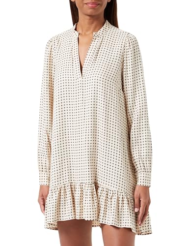 KAFFE Damen Short Langen Ärmeln, V-Ausschnitt, lässig, A-Linien-Silhouette Kleid, Smoke Gray/Black Star Print, 36 KAFFE Damen Short Langen Ärmeln, V-Ausschnitt, lässig, A-Linien-Silhouette Kleid, Smoke Gray/Black Star Print, 36 von KAFFE