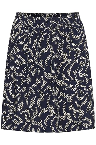 KAFFE Damen Women's High-Waisted Elastic Waistband Wide Legs Relaxed Fit Shorts, Midnight Marine Lace Print, 36 KAFFE Damen Women's High-Waisted Elastic Waistband Wide Legs Relaxed Fit Shorts, Midnight Marine Lace Print, 36 von KAFFE