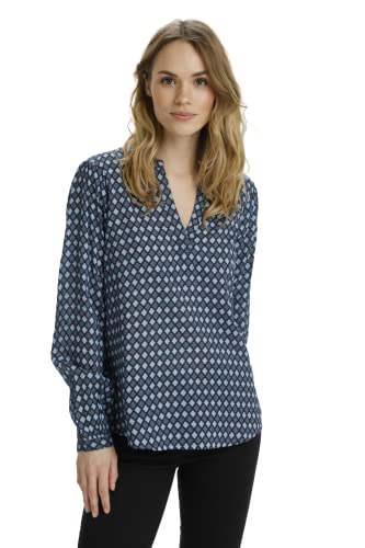 KAFFE Langarm-Bluse KAsary Damen Bluse V-Auschnitt Langarm mit Geometrisches Muster Midnight Marine 38 von KAFFE