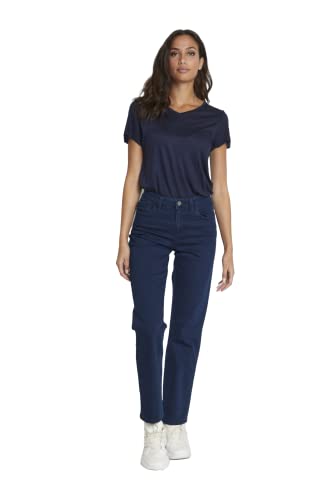 KAFFE Jeans KAvicky Damen Jeans Jeanshose Straight mit Geradem Bein Hose mit Hoher Bund Dark Blue Denim 36 von KAFFE