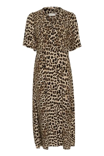 KAFFE KAarina Long Dress Damen Kleid Kurzarm Print V-Ausschnitt Casual Lang Maxikleid Classic Leopard 34 KAFFE KAarina Long Dress Damen Kleid Kurzarm Print V-Ausschnitt Casual Lang Maxikleid Classic Leopard 34 von KAFFE