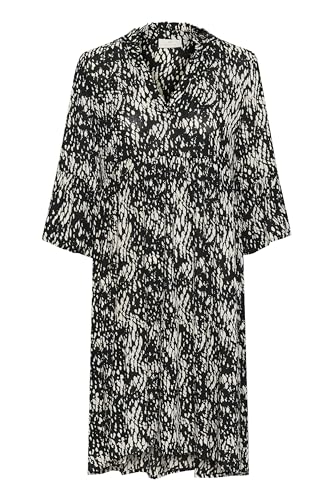 KAFFE KAhera Amber Dress Printed Damen Kleid 3/4 Arm Knielang Print Elegant Freizeitkleid Black/White Graphic Snake 40 KAFFE KAhera Amber Dress Printed Damen Kleid 3/4 Arm Knielang Print Elegant Freizeitkleid Black/White Graphic Snake 40 von KAFFE