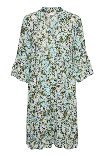 KAFFE KAhera Amber Dress Printed Damen Kleid 3/4 Arm Knielang Print Elegant Freizeitkleid Blue/Green Abstract Flower 42 KAFFE KAhera Amber Dress Printed Damen Kleid 3/4 Arm Knielang Print Elegant Freizeitkleid Blue/Green Abstract Flower 42 von KAFFE